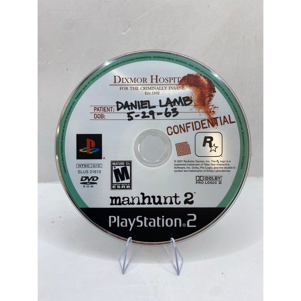 Manhunt 2 (Sony PlayStation 2, 2007) PS2 Disc Only - Tested Horror mint pristine